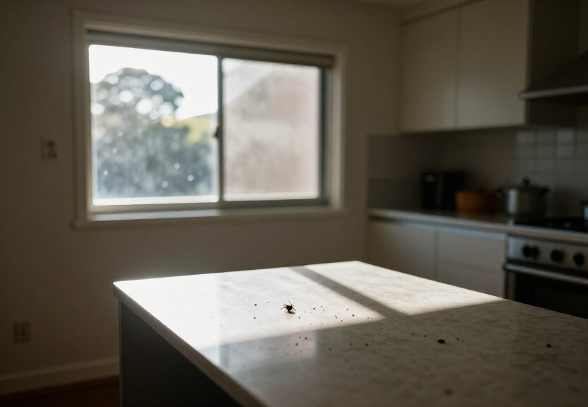 Cockroach infestation in a Killarney Heights kitchen before treatment